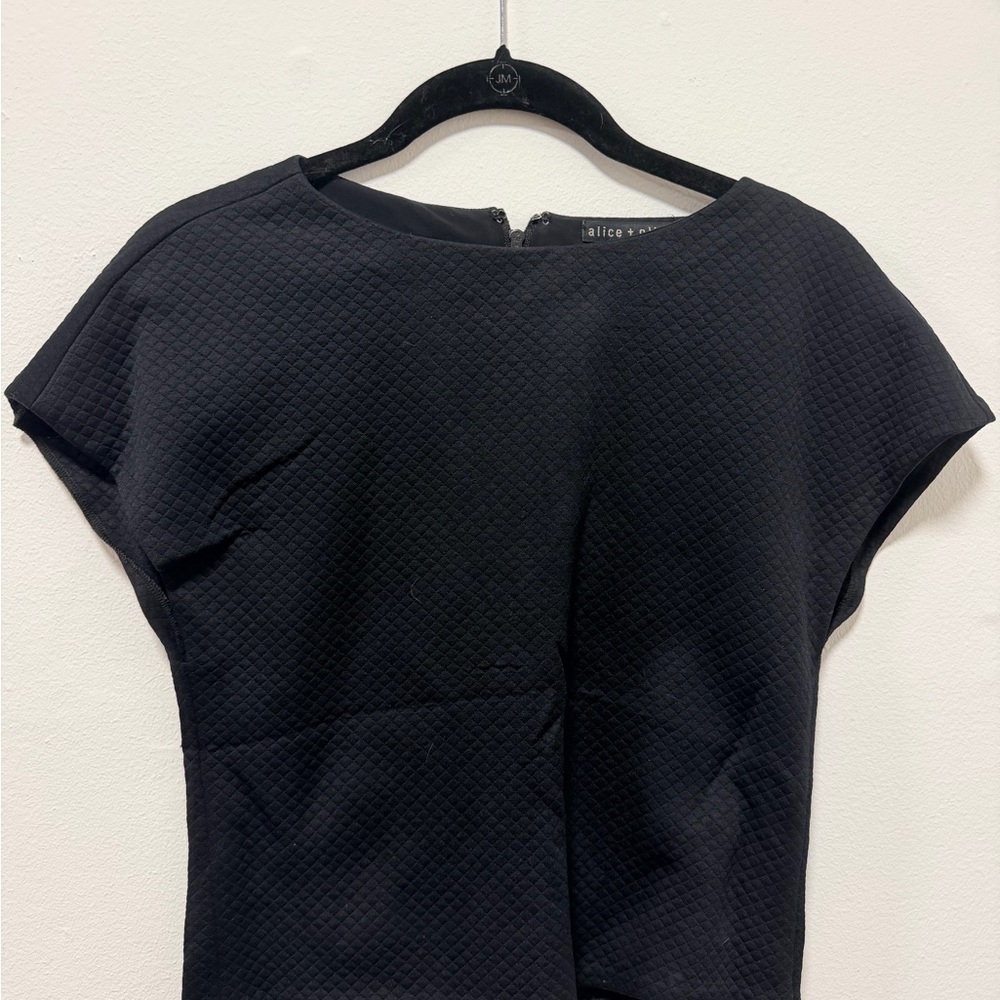 Alice + Olivia Black Textured Blouse